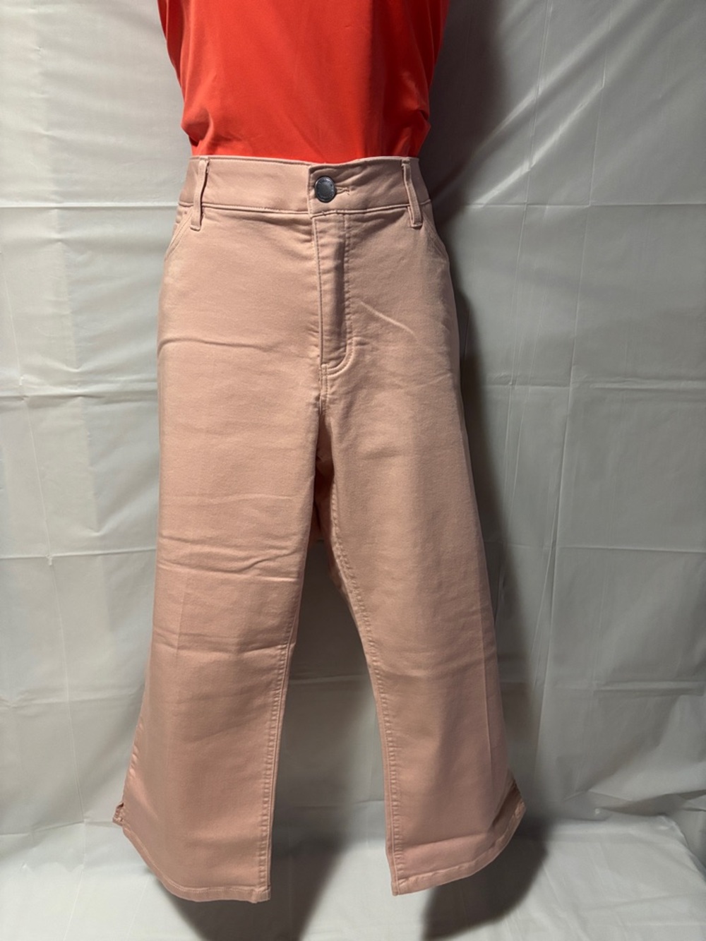 Liz Claiborne Peach Cropped Wide-Leg Jeans